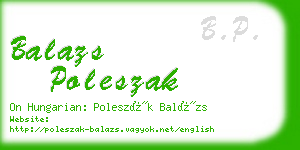 balazs poleszak business card